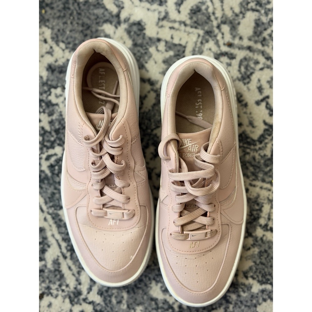 Nike Air Force 1 PLT.AF.ORM Platform Pink Oxford Leather DJ9946-602 Women - Picture 7 of 10